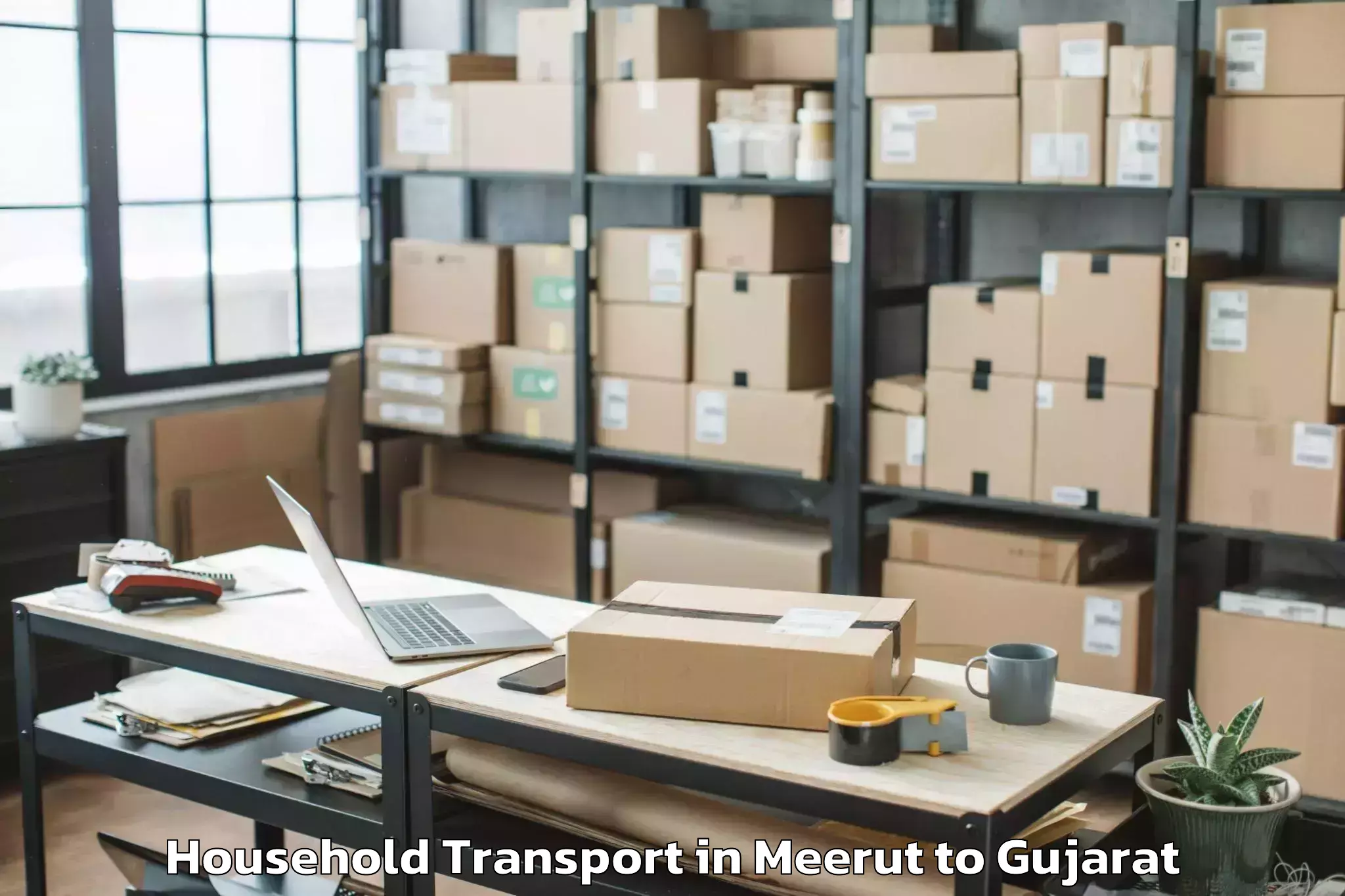 Reliable Meerut to Vaghodia Ina Household Transport